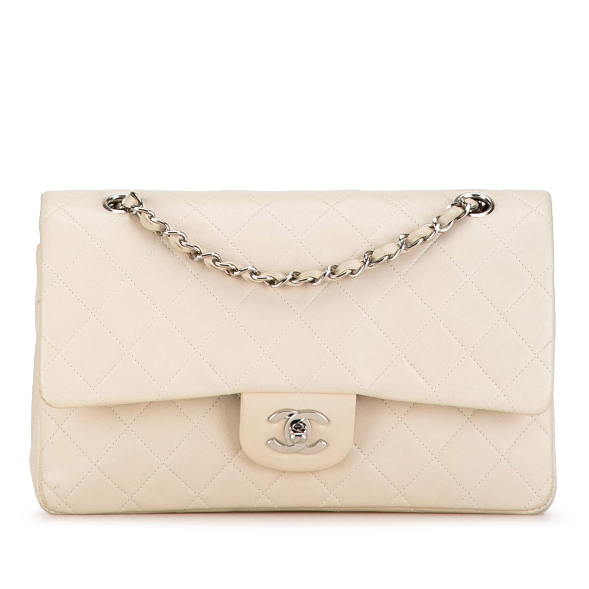 Chanel Medium Classic Lambskin Double Flap (SHG-2QnvV9) Shoulder Bag