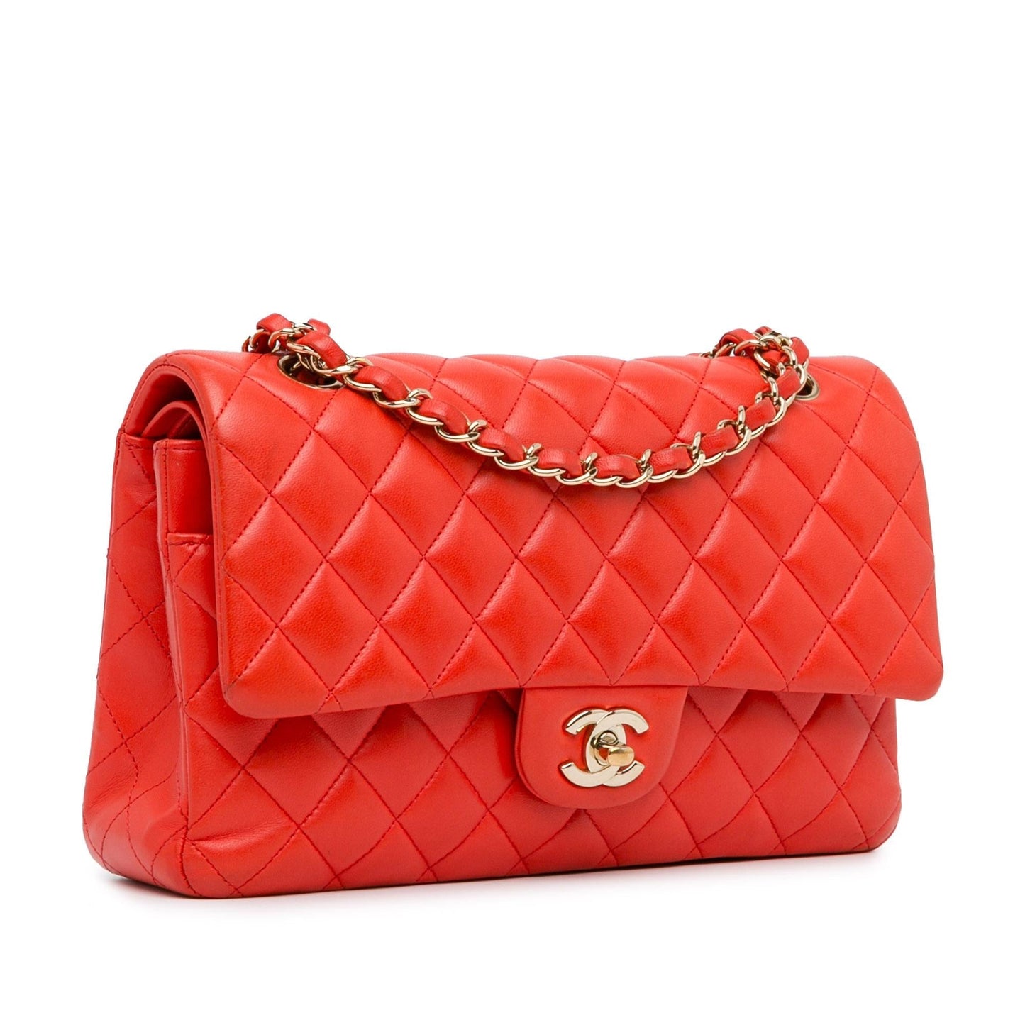 Chanel Medium Classic Lambskin Double Flap (SHG-UVtye4) Shoulder Bag