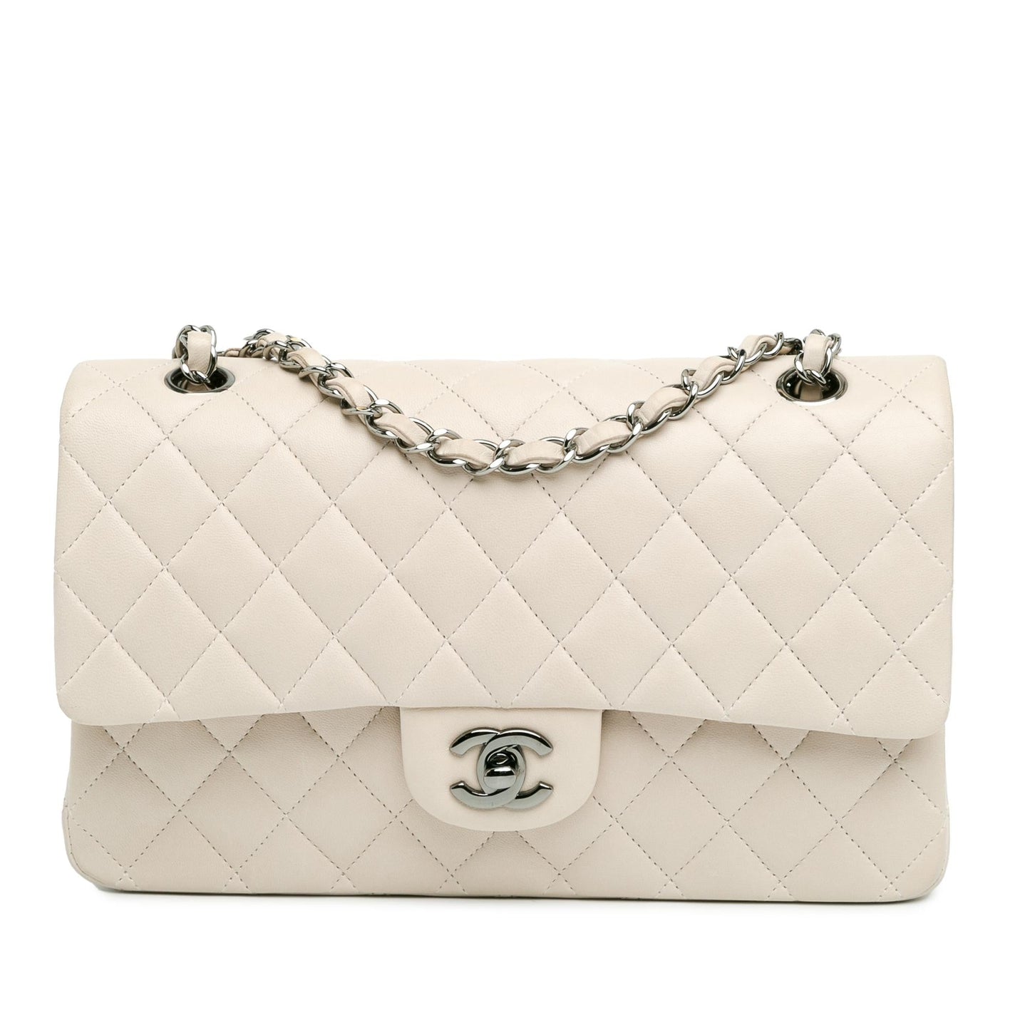 Chanel Medium Classic Lambskin Double Flap (SHG-ouJySv) Shoulder Bag