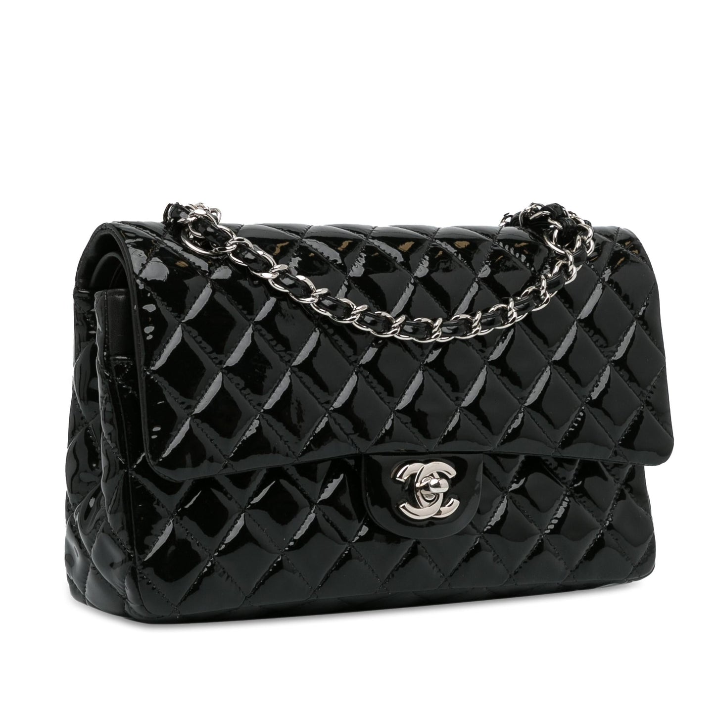 Chanel Medium Classic Patent Double Flap (SHG-mstM2R) Shoulder Bag