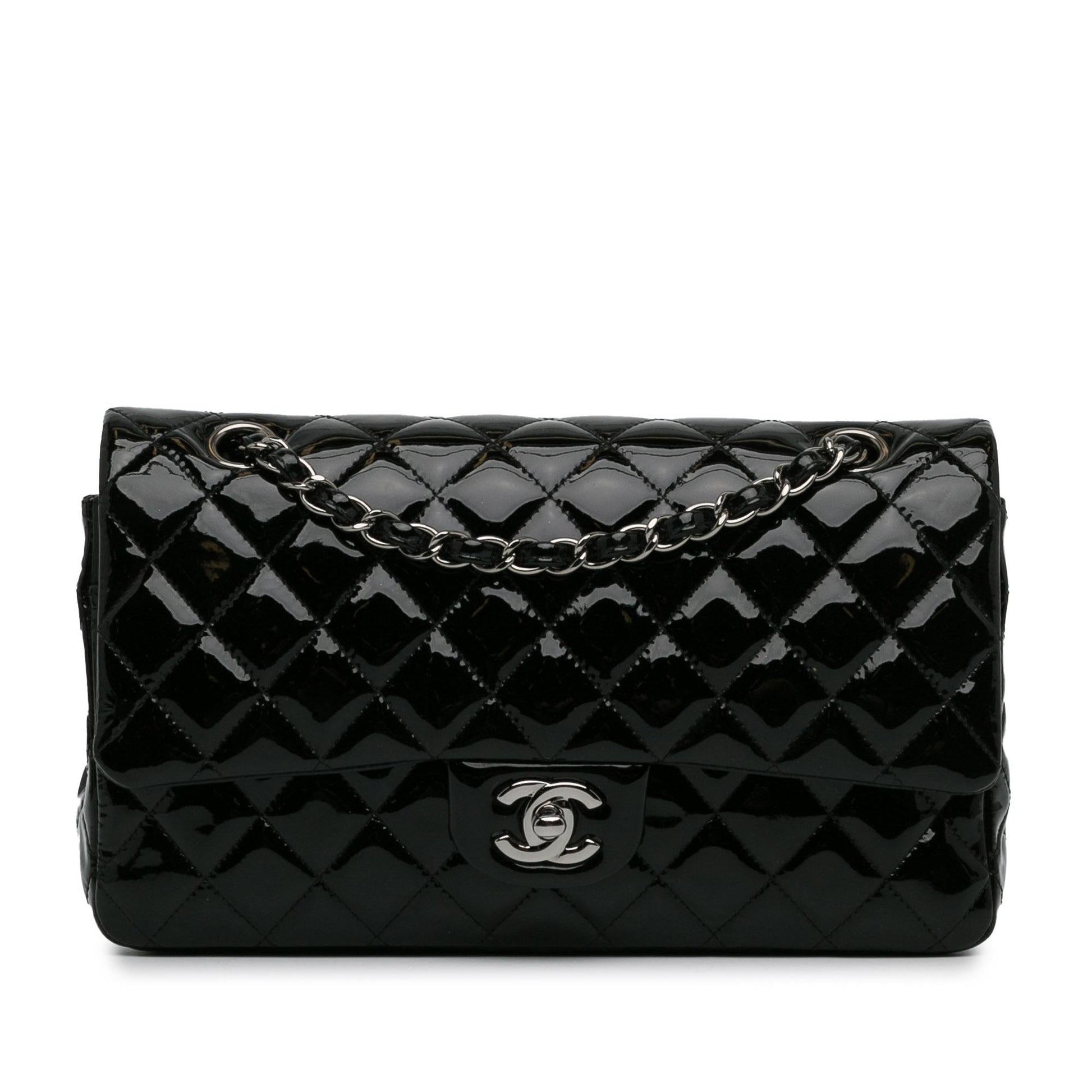 Chanel Medium Classic Patent Double Flap (SHG-LOFzHY) Shoulder Bag