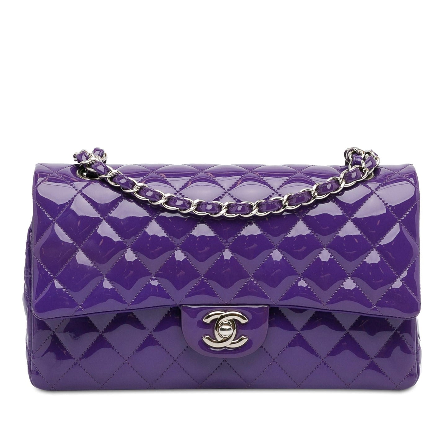 Chanel Medium Classic Patent Double Flap (SHG-pGzzwl) Shoulder Bag