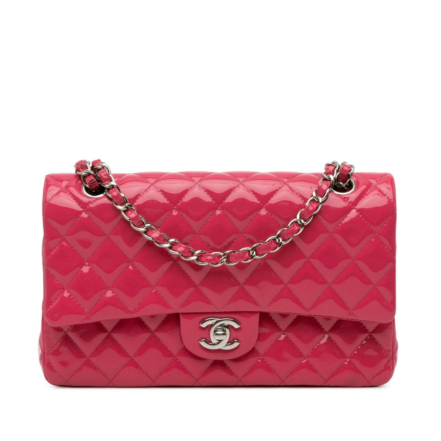 Chanel Medium Classic Patent Double Flap (SHG-gwOeOo) Shoulder Bag
