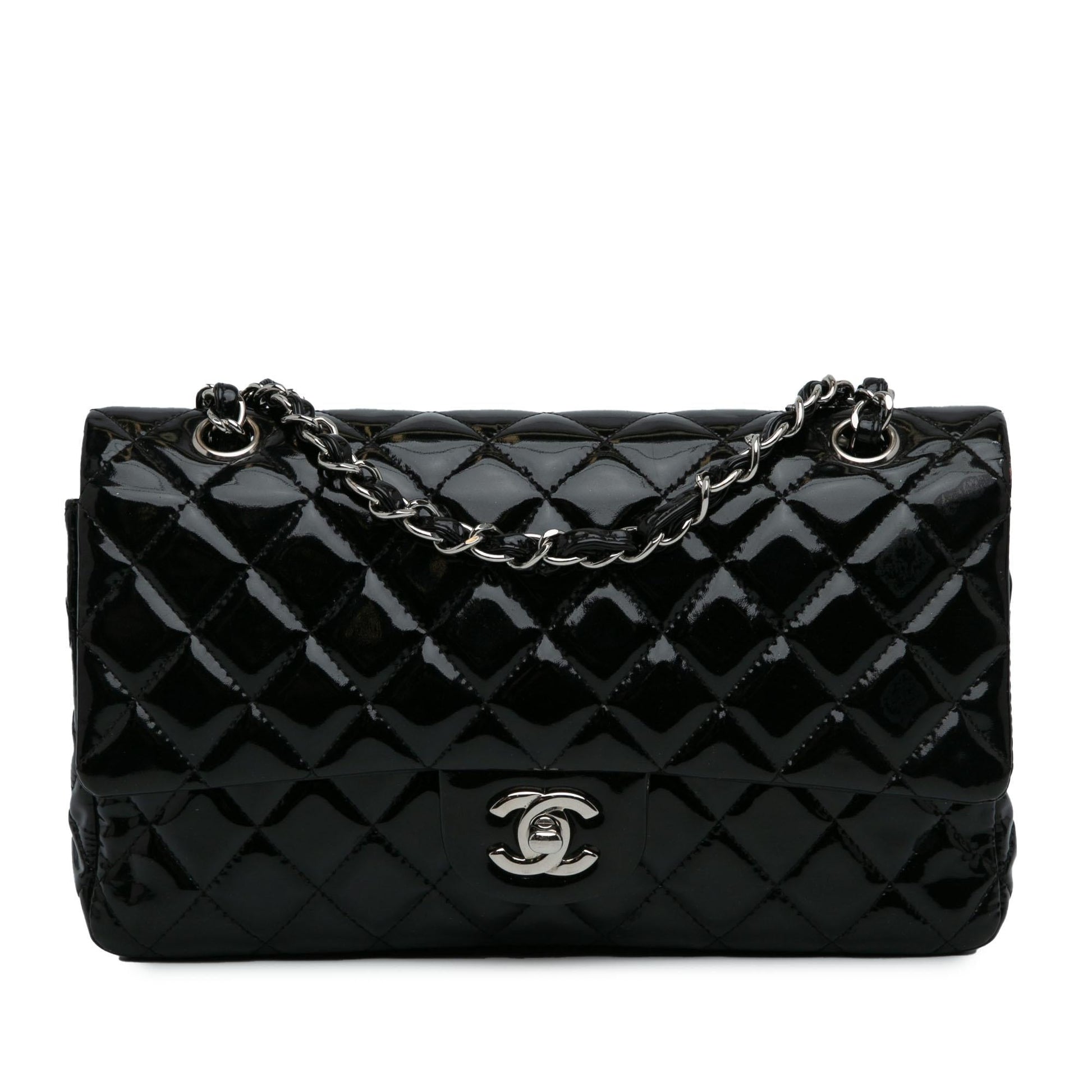 Chanel Medium Classic Patent Double Flap (SHG-60TH8D) Shoulder Bag