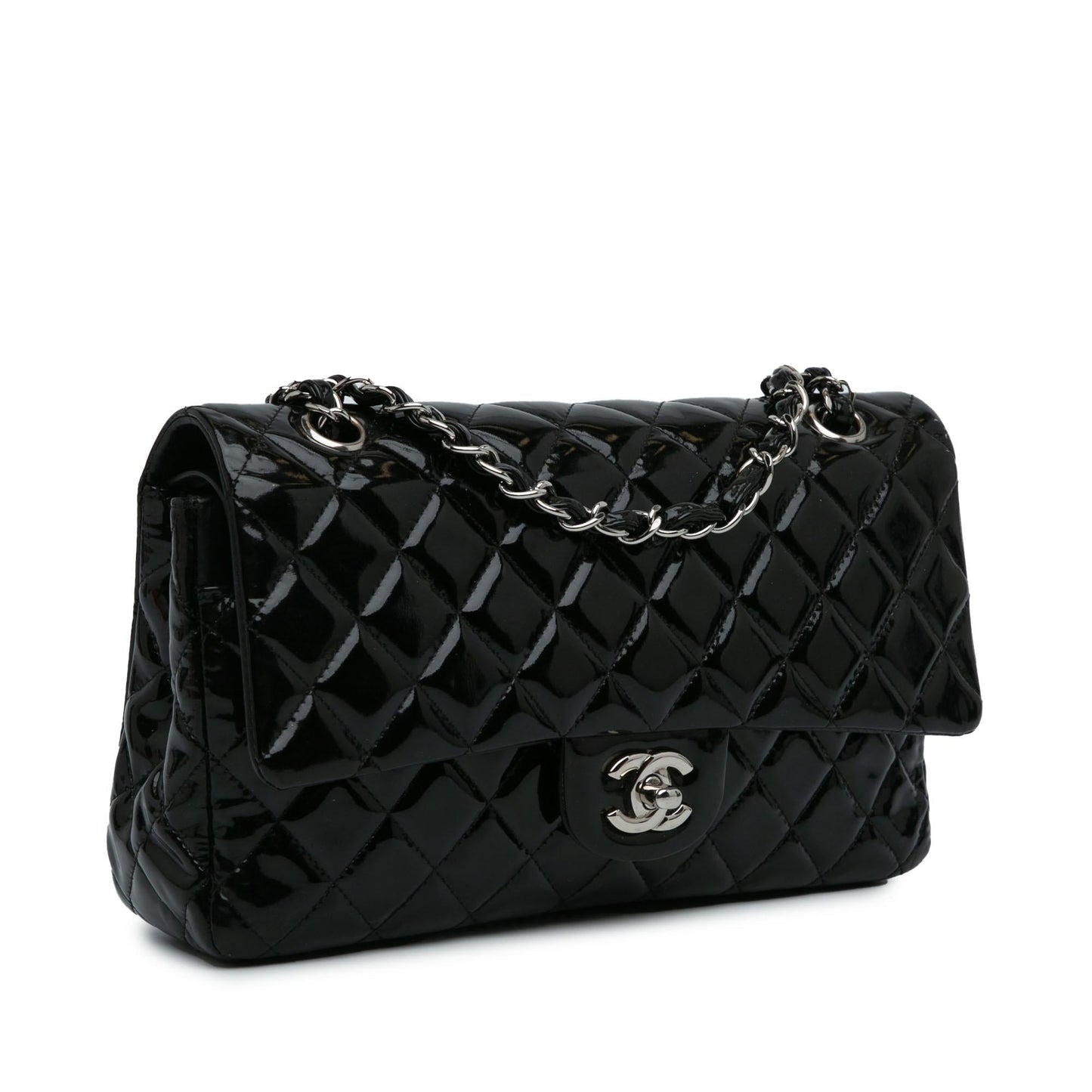Chanel Medium Classic Patent Double Flap (SHG-60TH8D) Shoulder Bag