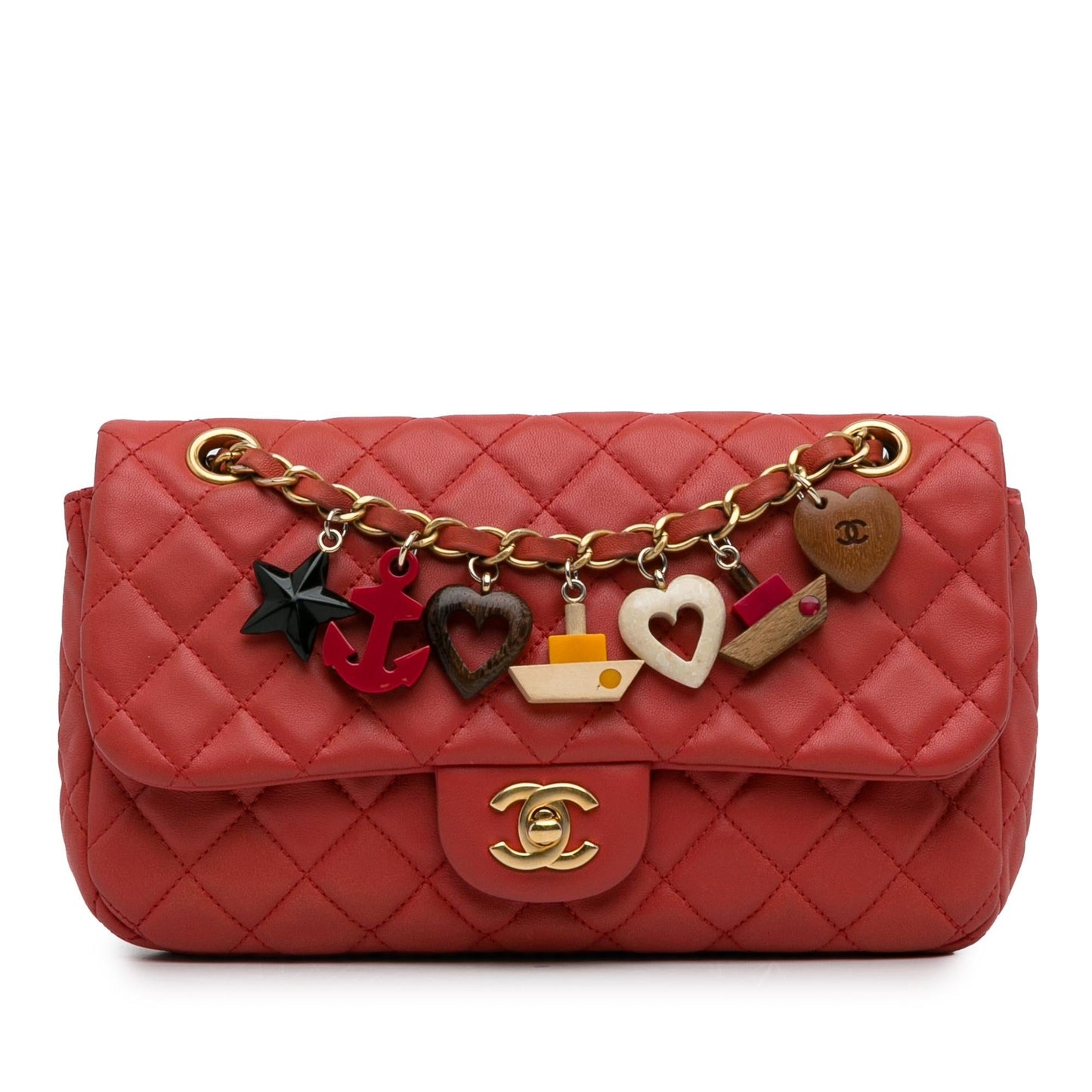 Chanel Medium Cruise Charm Lambskin Single Flap (SHG-4mr84V) Shoulder Bag