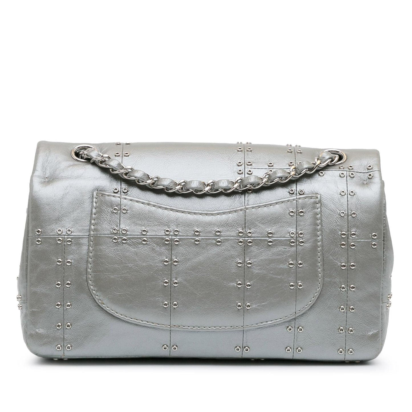 Chanel Medium Glazed Calfskin Grommet Embellished Airline Double Flap (SHG-fbozO4) Shoulder Bag