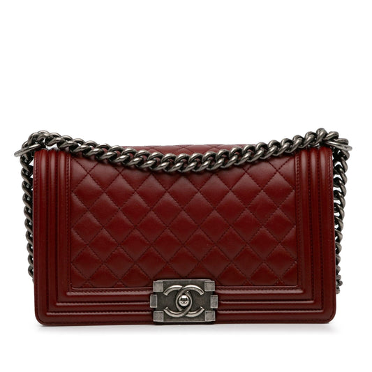 Chanel Medium Lambskin Boy Flap (SHG-rwJIri) Crossbody