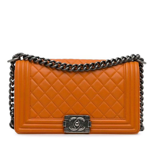 Chanel Medium Lambskin Boy Flap (SHG-yq2bEE) Crossbody
