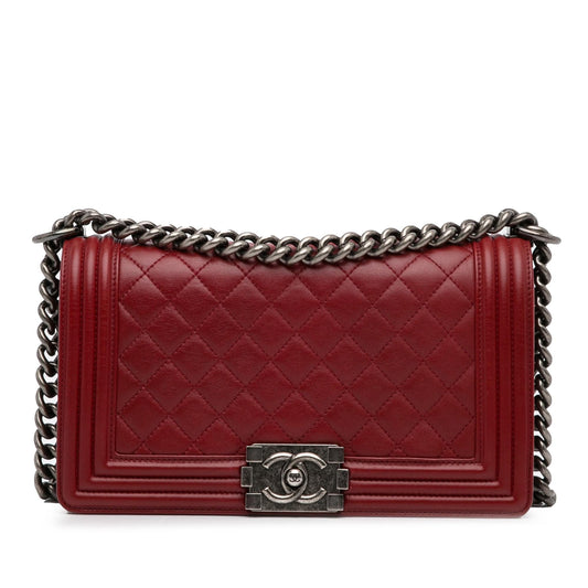 Chanel Medium Lambskin Boy Flap (SHG-a7Taya) Crossbody