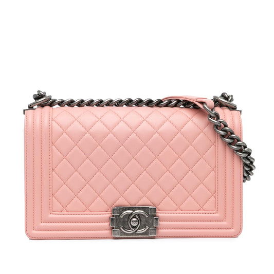 Chanel Medium Lambskin Boy Flap (SHG-Vca7fg) Crossbody
