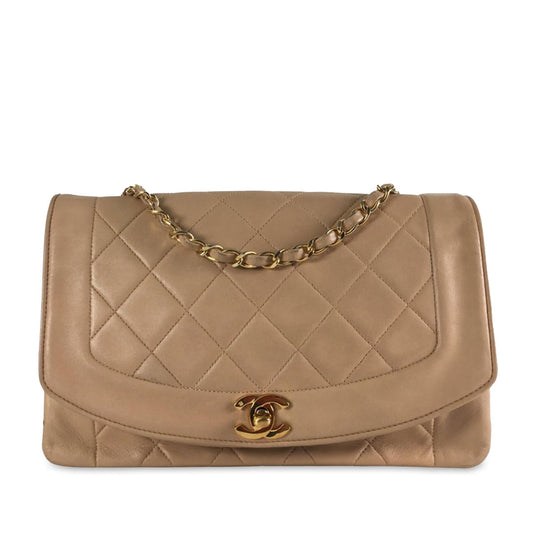 Chanel Medium Lambskin Diana Flap (SHG-wY7su4) Crossbody