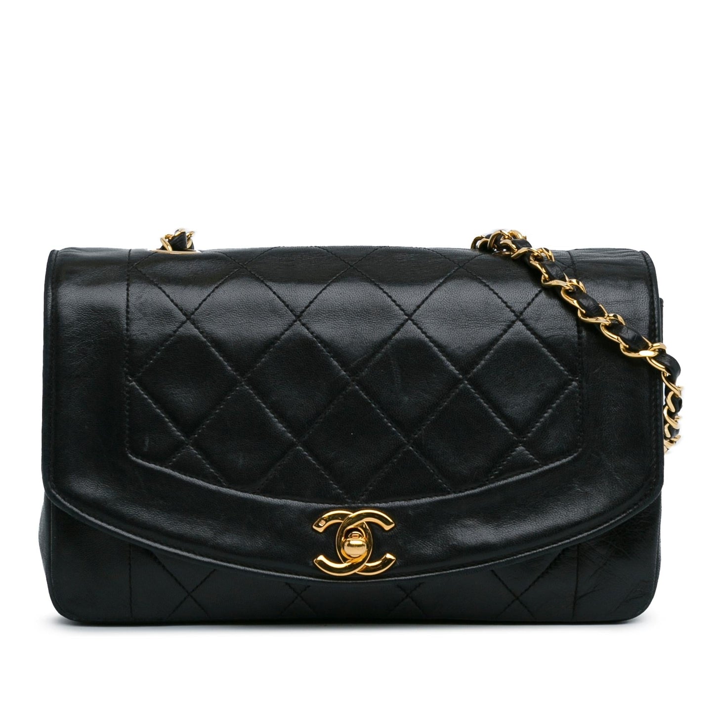 Chanel Medium Lambskin Diana Flap (SHG-YPOPPc) Crossbody