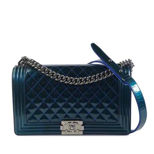 Chanel Medium Patent Boy Flap (SHG-uR2EFs) Crossbody