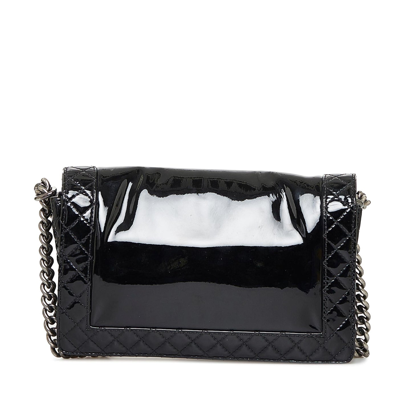 Chanel Medium Patent Reverso Boy Flap (SHG-uvsh6E) Crossbody