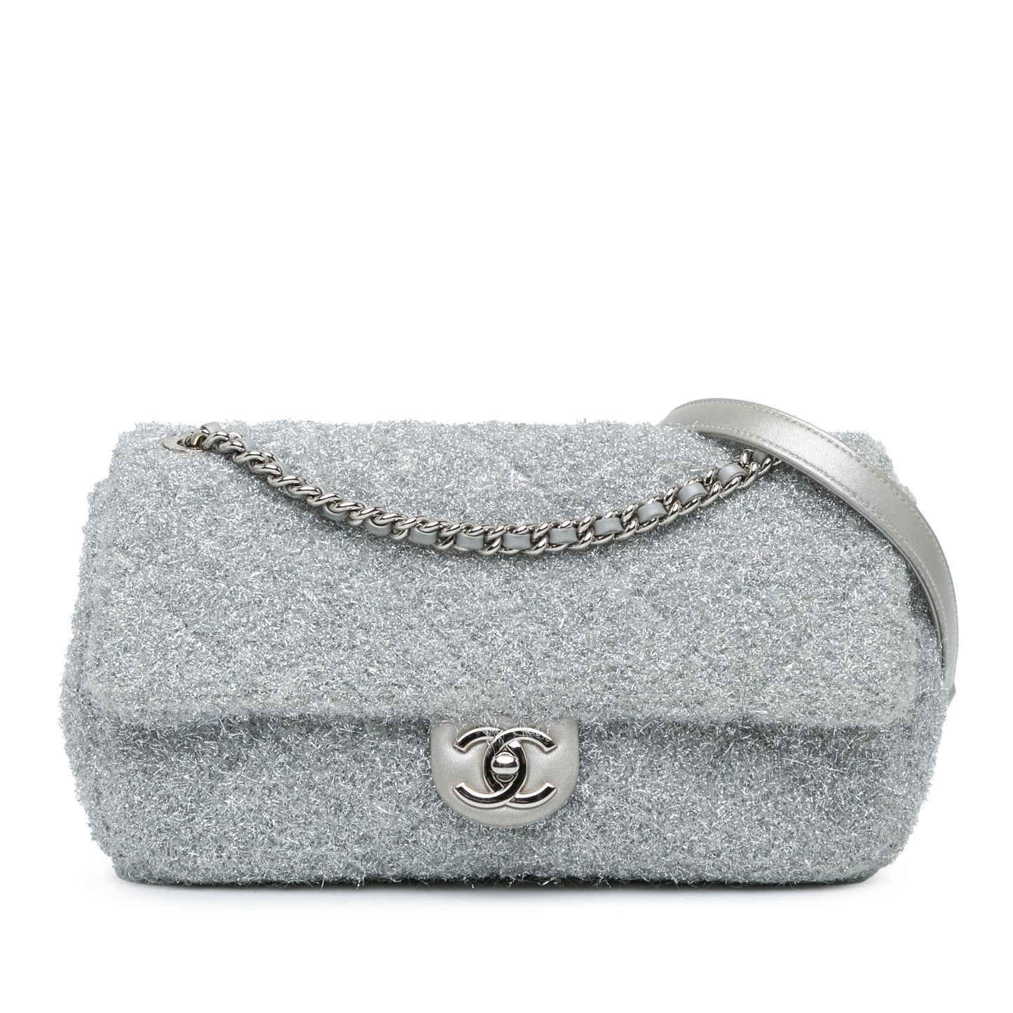 Chanel Medium Quilted Lurex Ground Control Pluto Glitter Flap (SHG-oj7q7D)