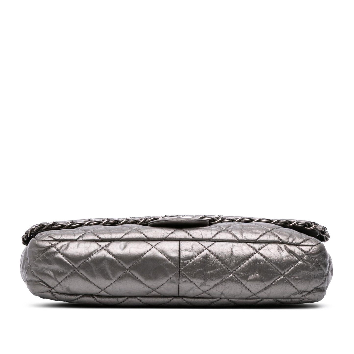 Chanel Medium Quilted Metallic Aged Calfskin Chain Me Flap