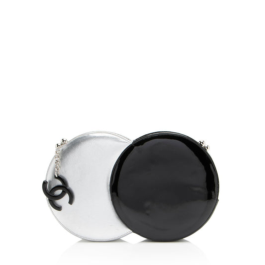 Chanel Metallic Lambskin Patent Leather Double Circle Clutch