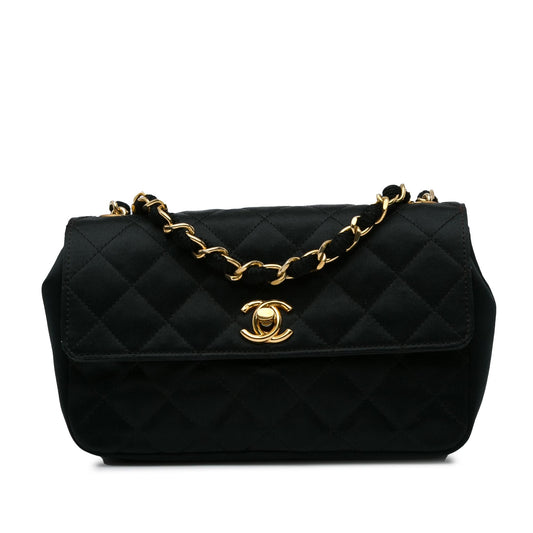 Chanel Mini CC Quilted Satin Flap (SHG-GrIueb) Crossbody