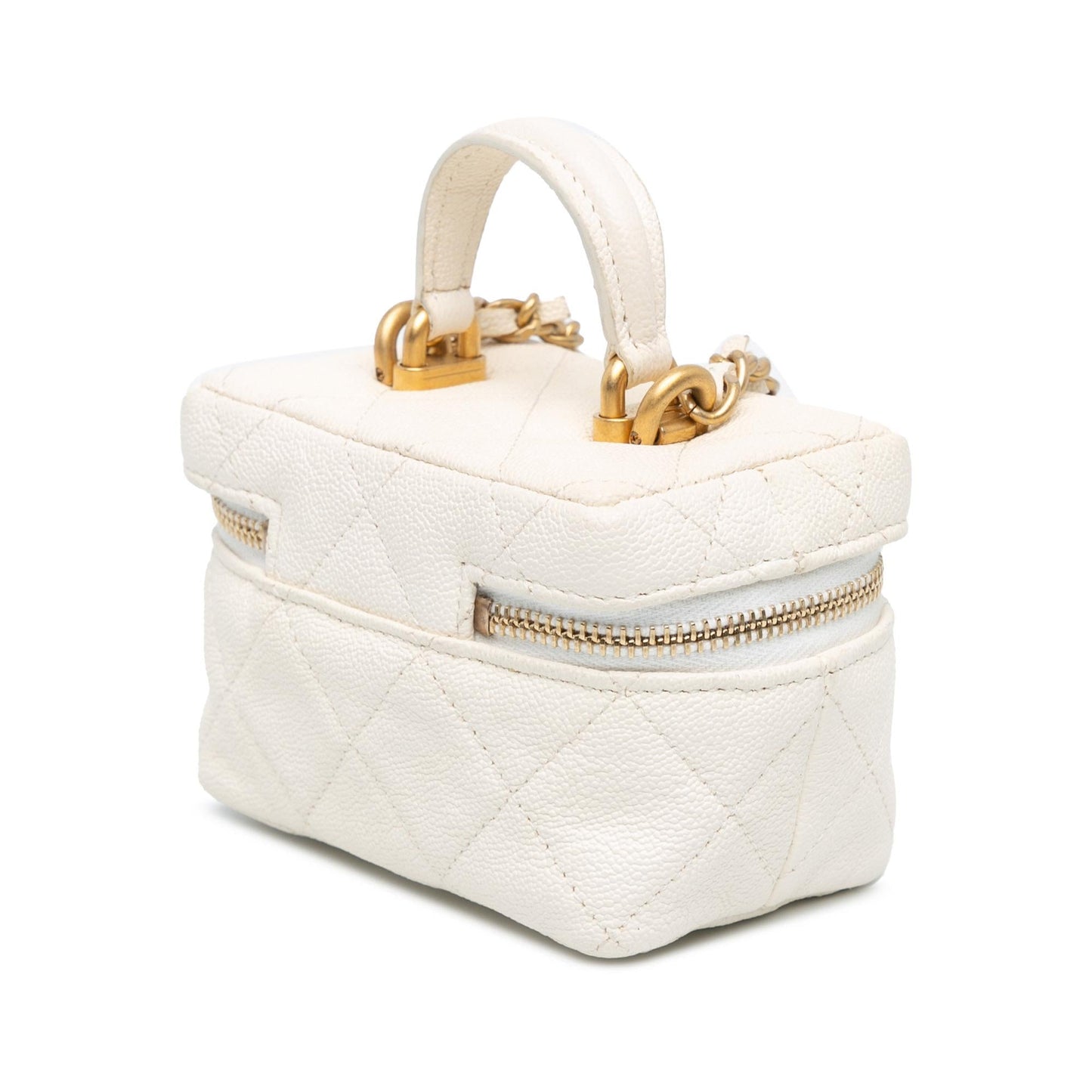 Chanel Mini Caviar Chain Zip Around Vanity Case (SHG-n4JYhS)