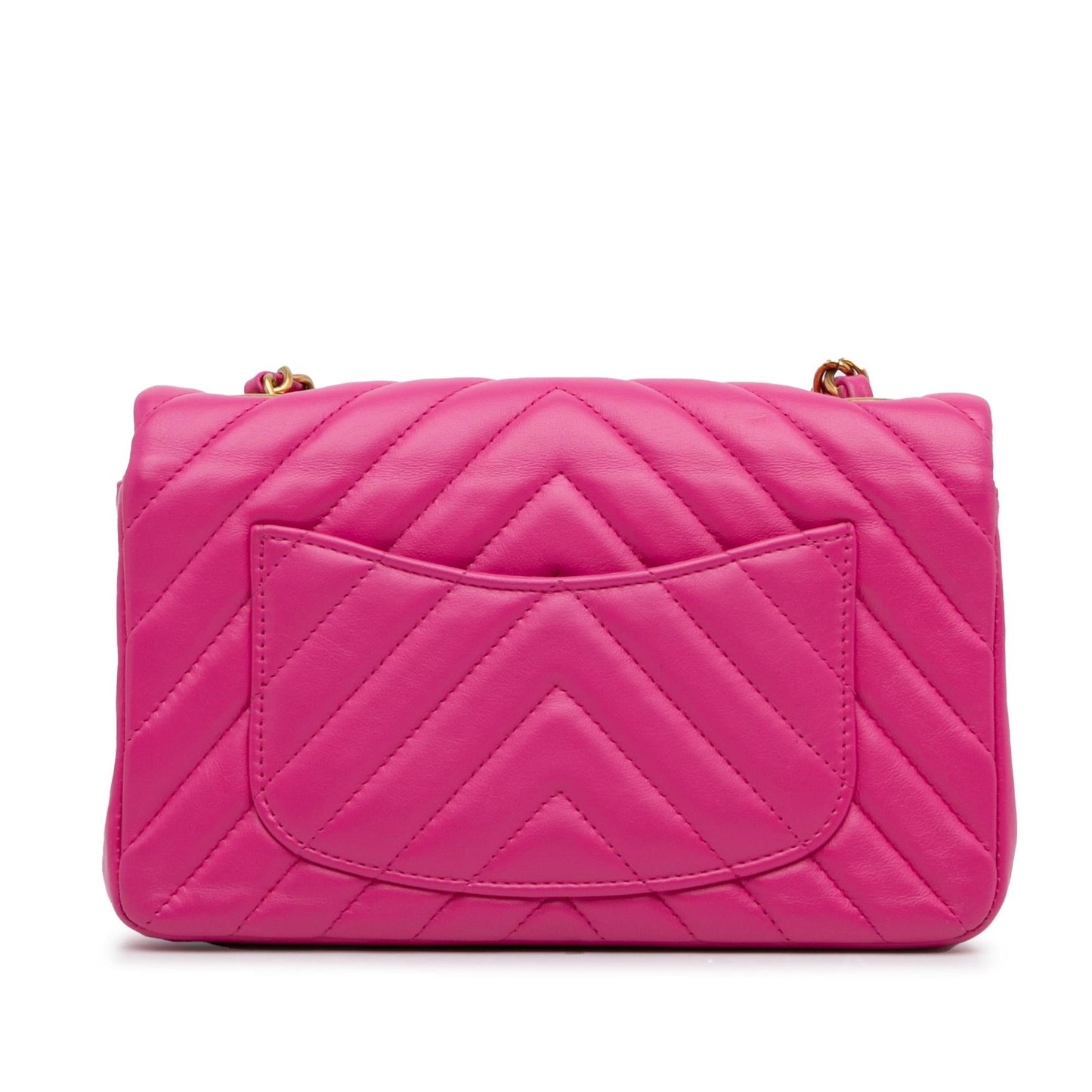 Chanel Mini Chevron Quilted Lambskin Rectangular Flap (SHG-nY0kHq) Crossbody