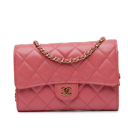 Chanel Mini Classic Caviar Flap Wallet on Chain (SHG-SQ3yjM) Crossbody