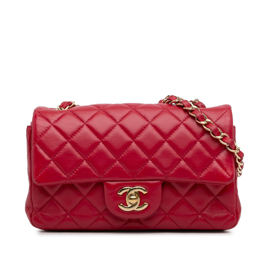 Chanel Mini Classic Lambskin Rectangular Single Flap (SHG-6kkXVi) Crossbody