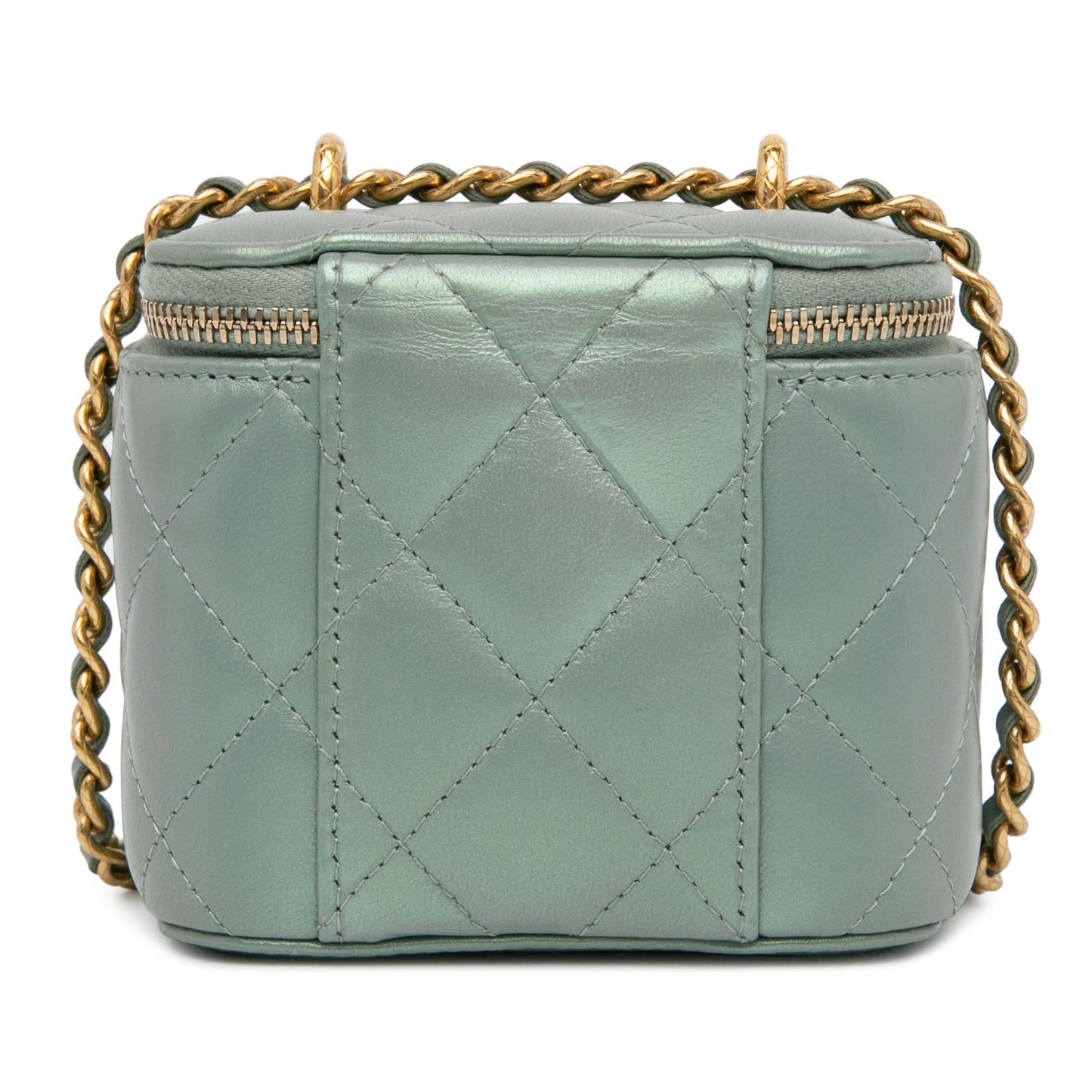 Chanel Mini Iridescent Lambskin Vanity Case with Chain (SHG-2sIpMm) Crossbody