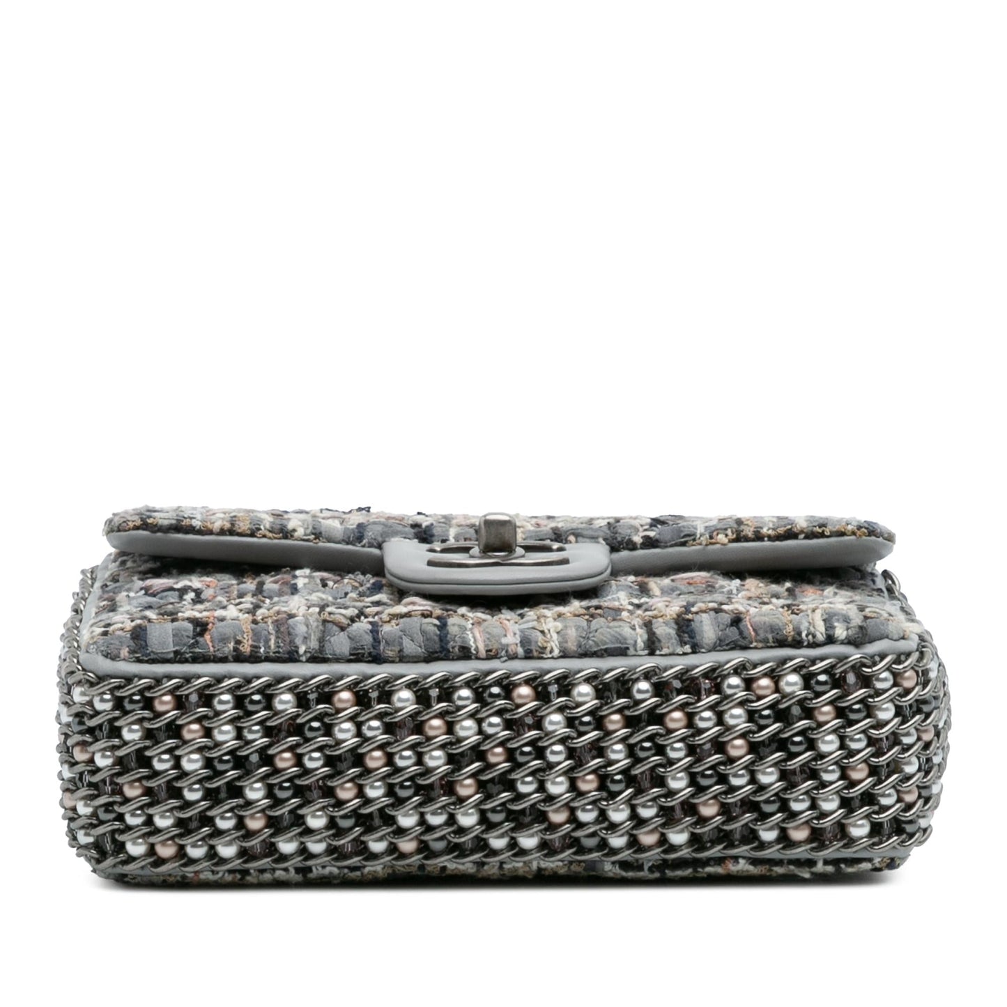 Chanel Mini Quilted Tweed River of Pearls Flap