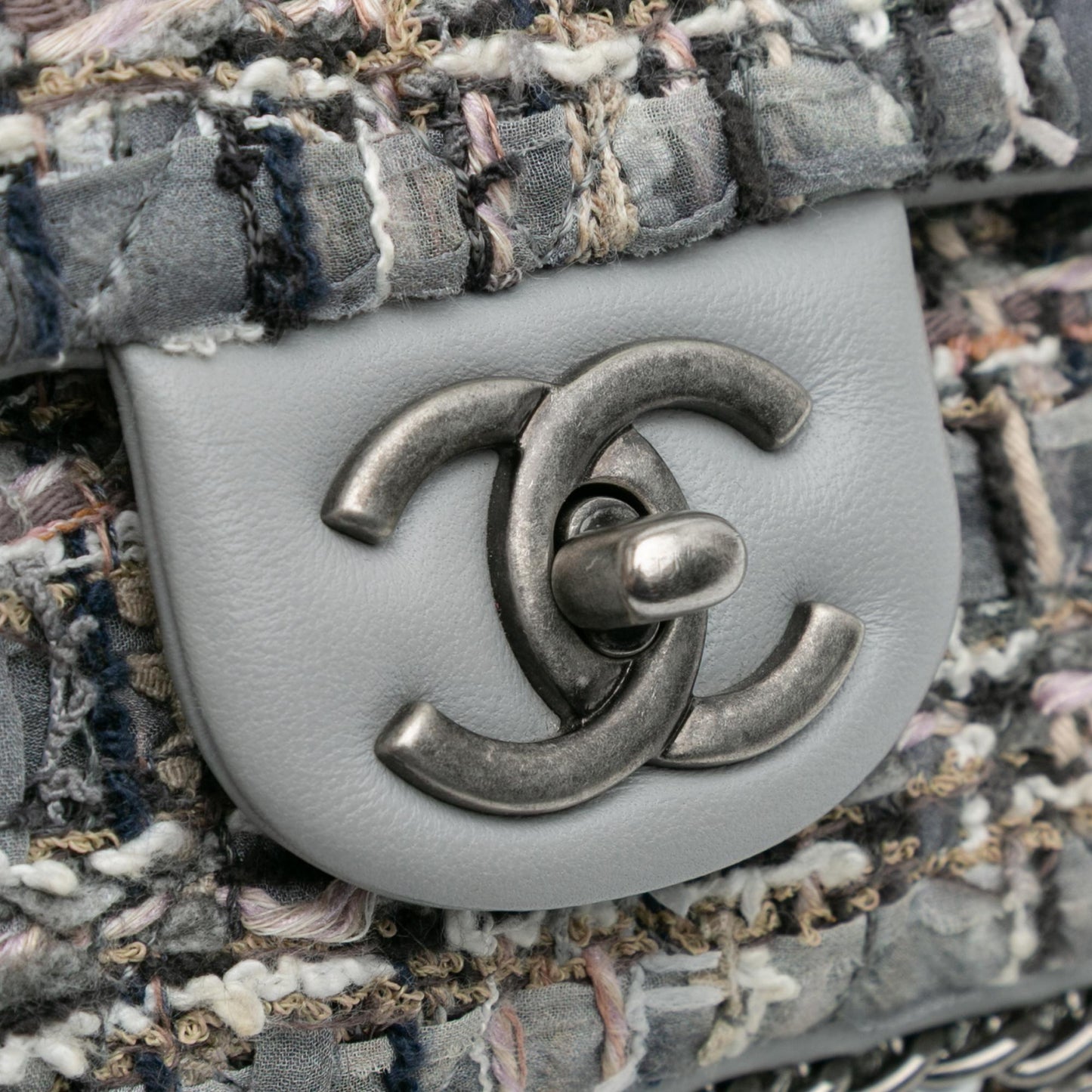 Chanel Mini Quilted Tweed River of Pearls Flap