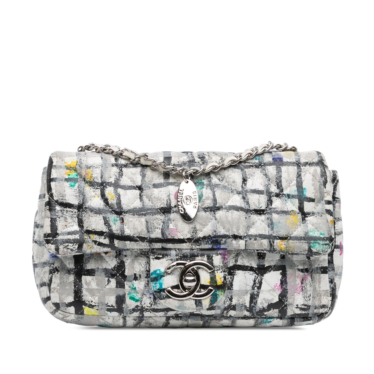 Chanel Mini Rectangular Calfskin Hand Painted Graffiti Flap