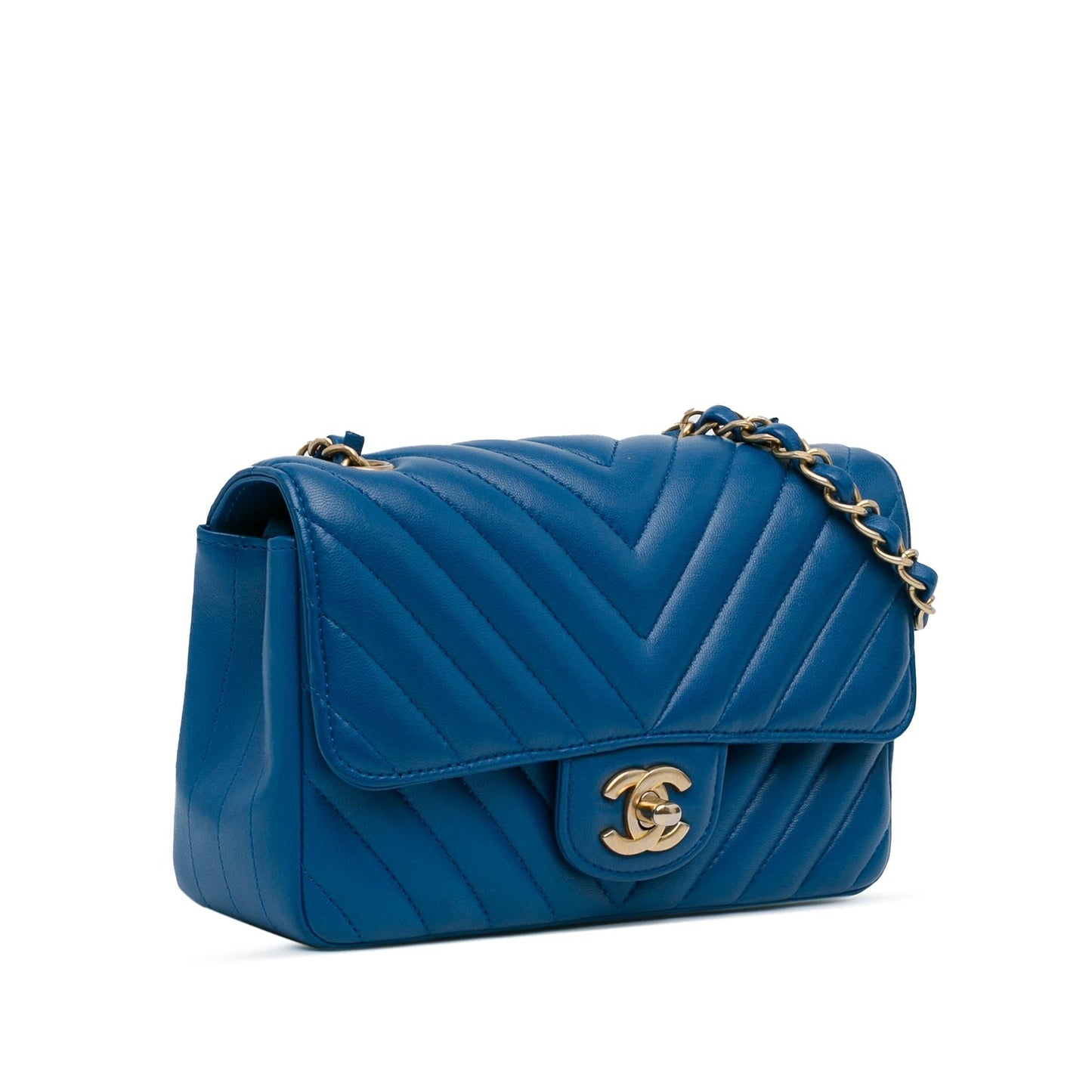 Chanel Mini Rectangular Classic Chevron Lambskin Single Flap (SHG-CNl6l7)