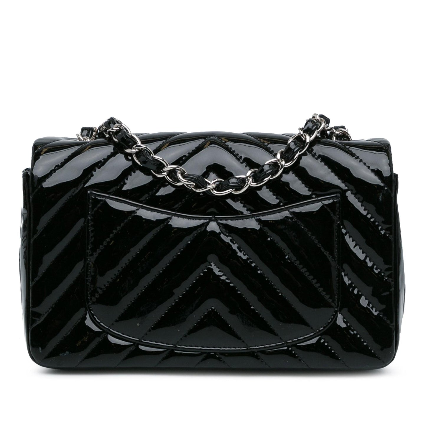 Chanel Mini Rectangular Classic Chevron Patent Single Flap (SHG-3MlT53) Crossbody