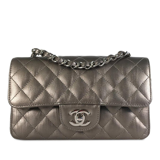 Chanel Mini Rectangular Classic Metallic Calfskin Single Flap (SHG-IFLFGn) Crossbody