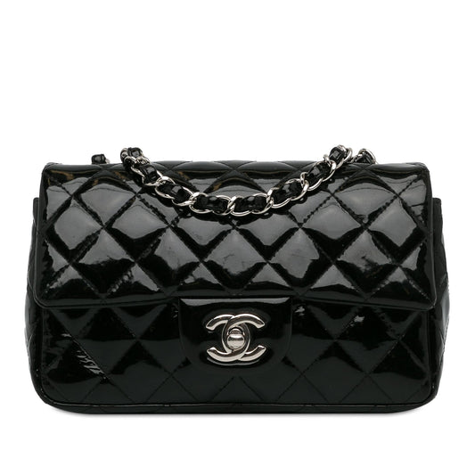 Chanel Mini Rectangular Classic Patent Single Flap (SHG-fnfHQ4) Crossbody