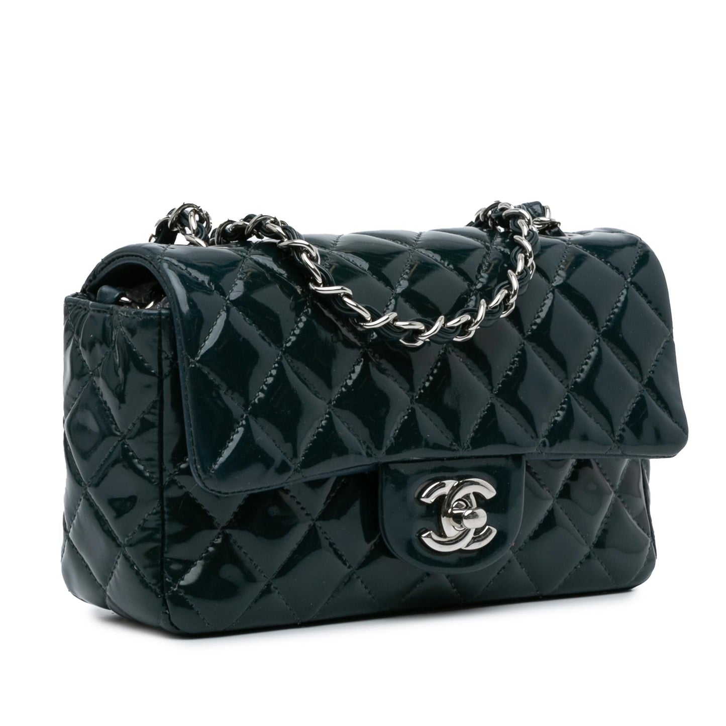 Chanel Mini Rectangular Classic Patent Single Flap (SHG-TPwrWV) Crossbody