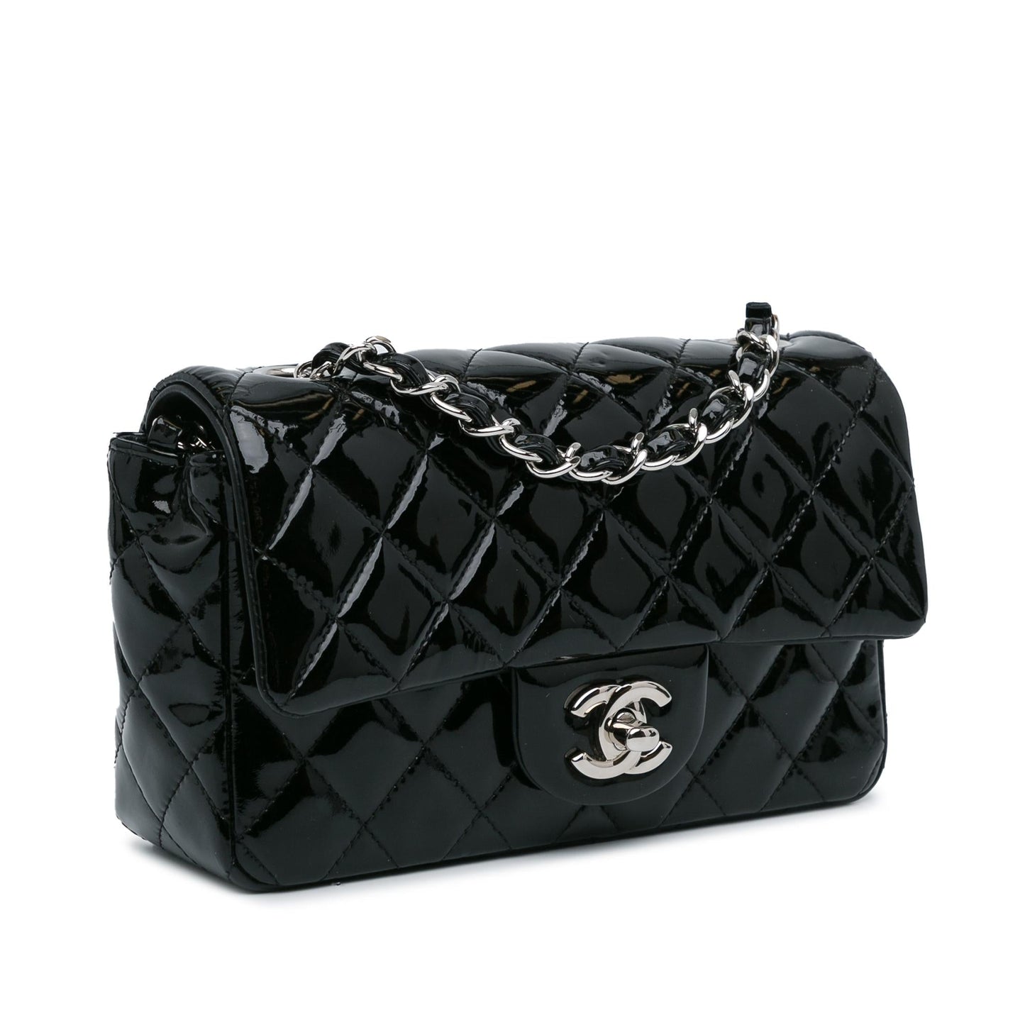 Chanel Mini Rectangular Classic Patent Single Flap (SHG-0ku6lp) Crossbody