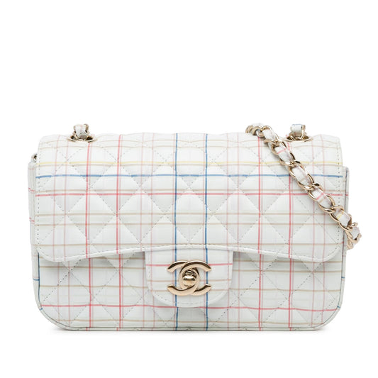 Chanel Mini Rectangular Classic Printed Calfskin Single Flap (SHG-7Swy1g) Crossbody