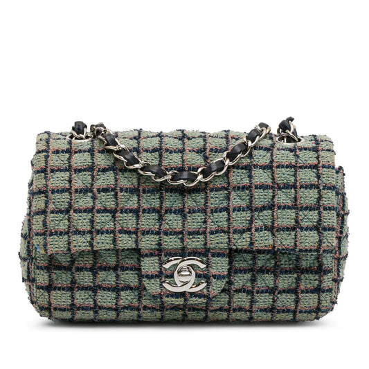 Chanel Mini Rectangular Classic Tweed Flap (SHG-QUYc9A) Crossbody