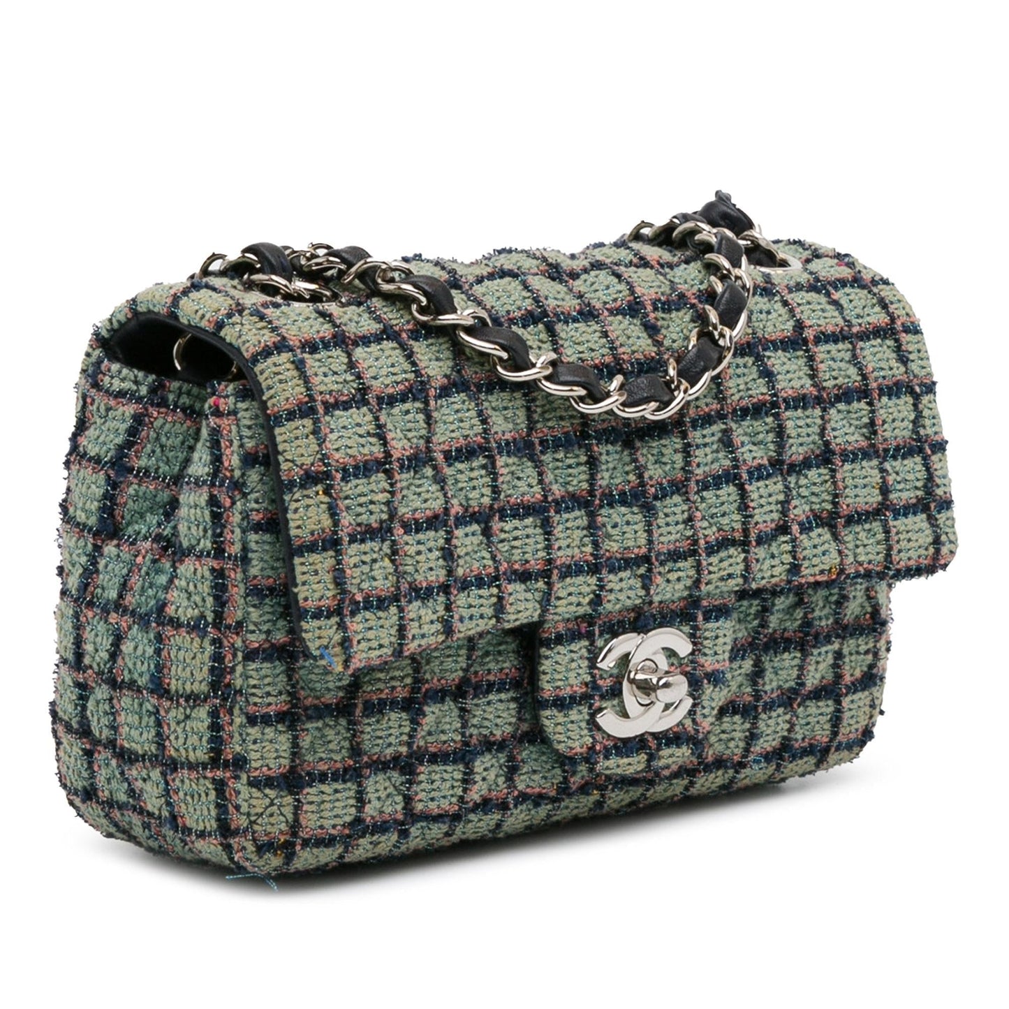Chanel Mini Rectangular Classic Tweed Flap (SHG-QUYc9A) Crossbody