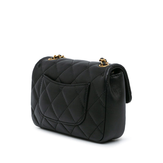 Chanel Mini Rectangular Quilted Lambskin Heart Charms Flap Crossbody