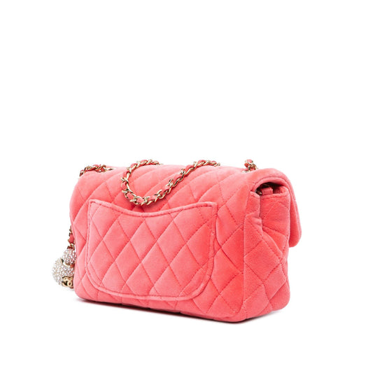 Chanel Mini Rectangular Velvet Pearl Crush Flap Crossbody