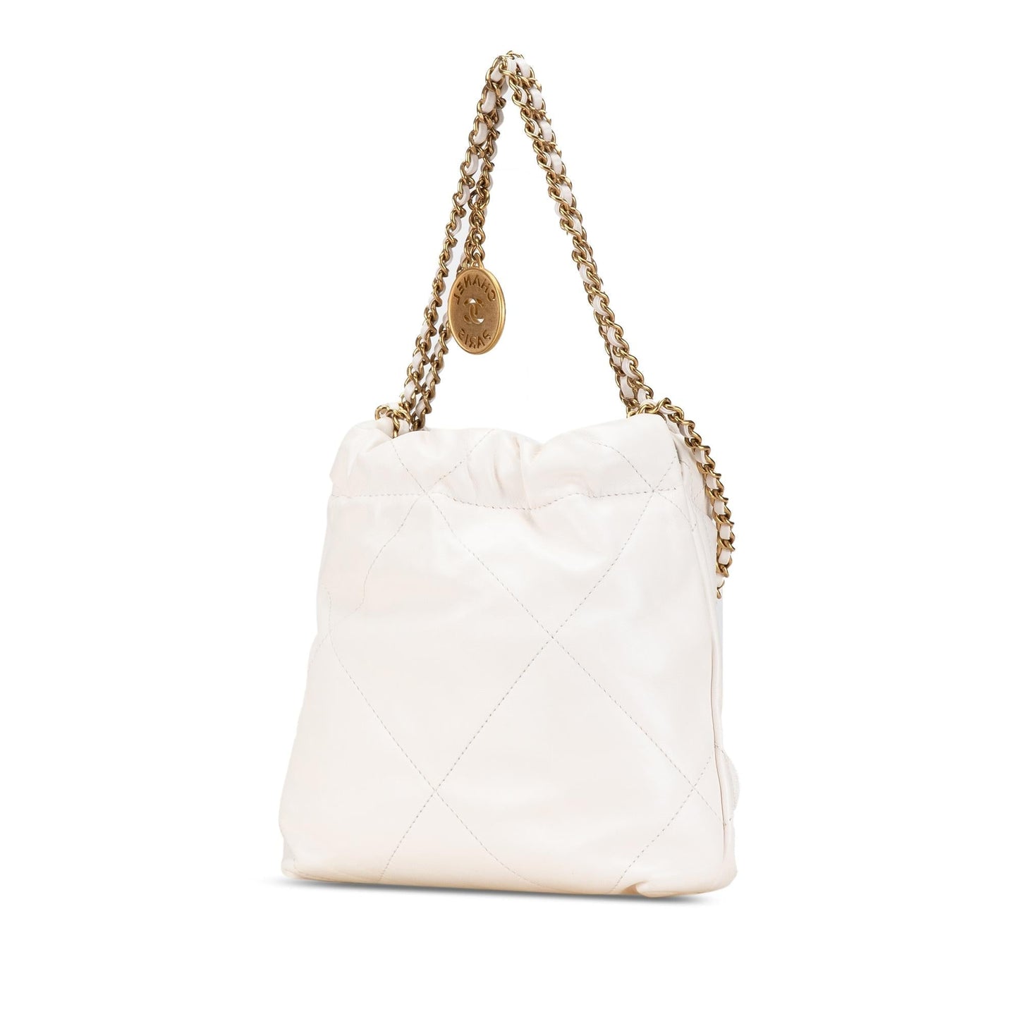 Chanel Mini Shiny Calfskin 22 Hobo (SHG-sj5j49) Shoulder Bag
