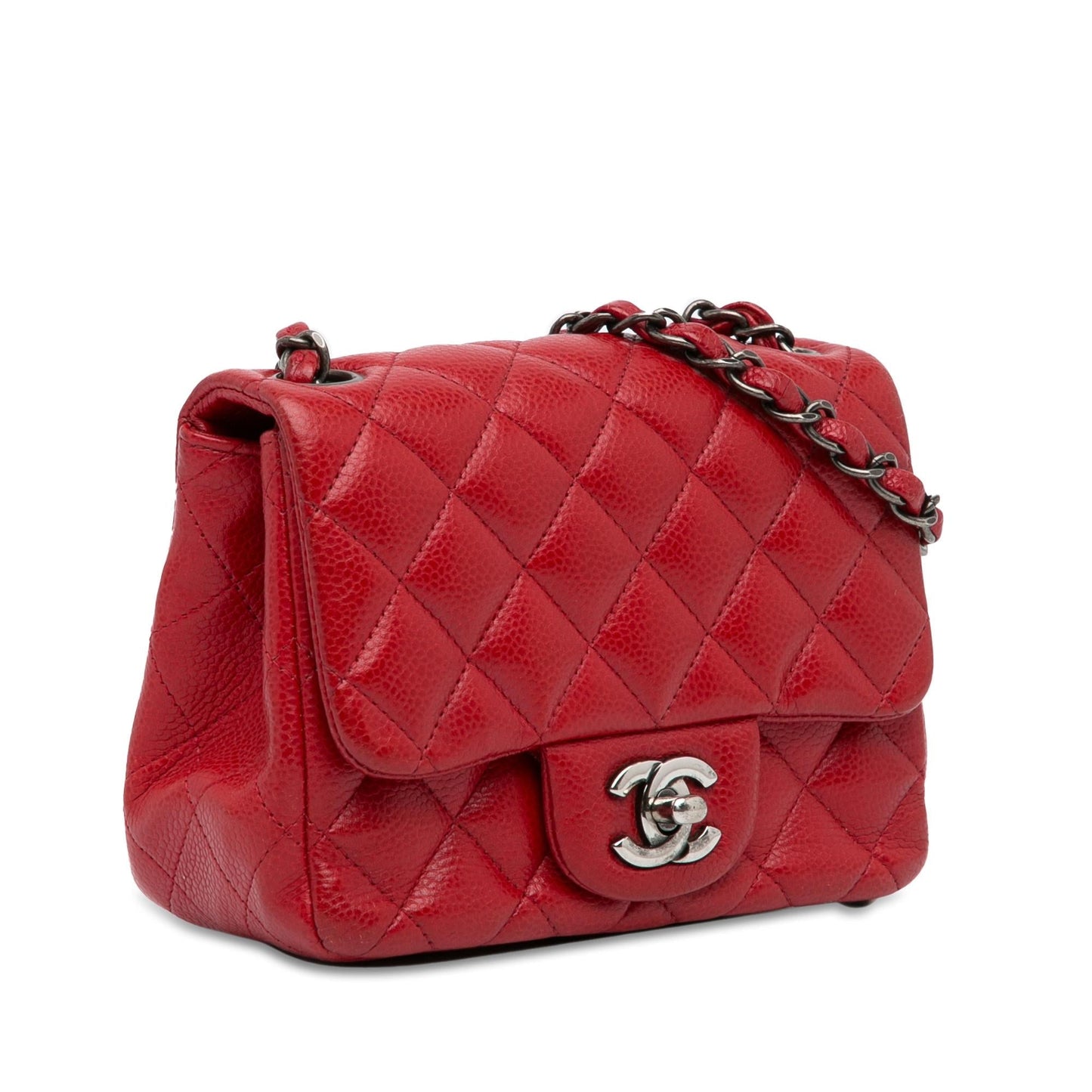 Chanel Mini Square Classic Caviar Single Flap (SHG-ASetQj) Crossbody
