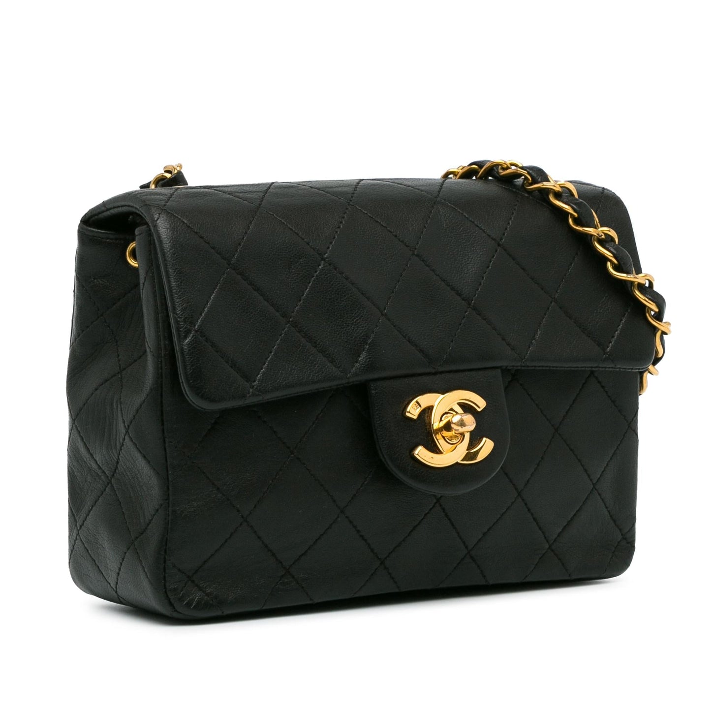 Chanel Mini Square Classic Lambskin Single Flap (SHG-vPCdug) Crossbody
