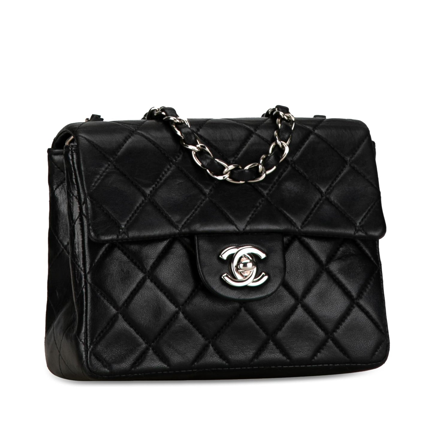 Chanel Mini Square Classic Lambskin Single Flap (SHG-0YbHqE) Crossbody