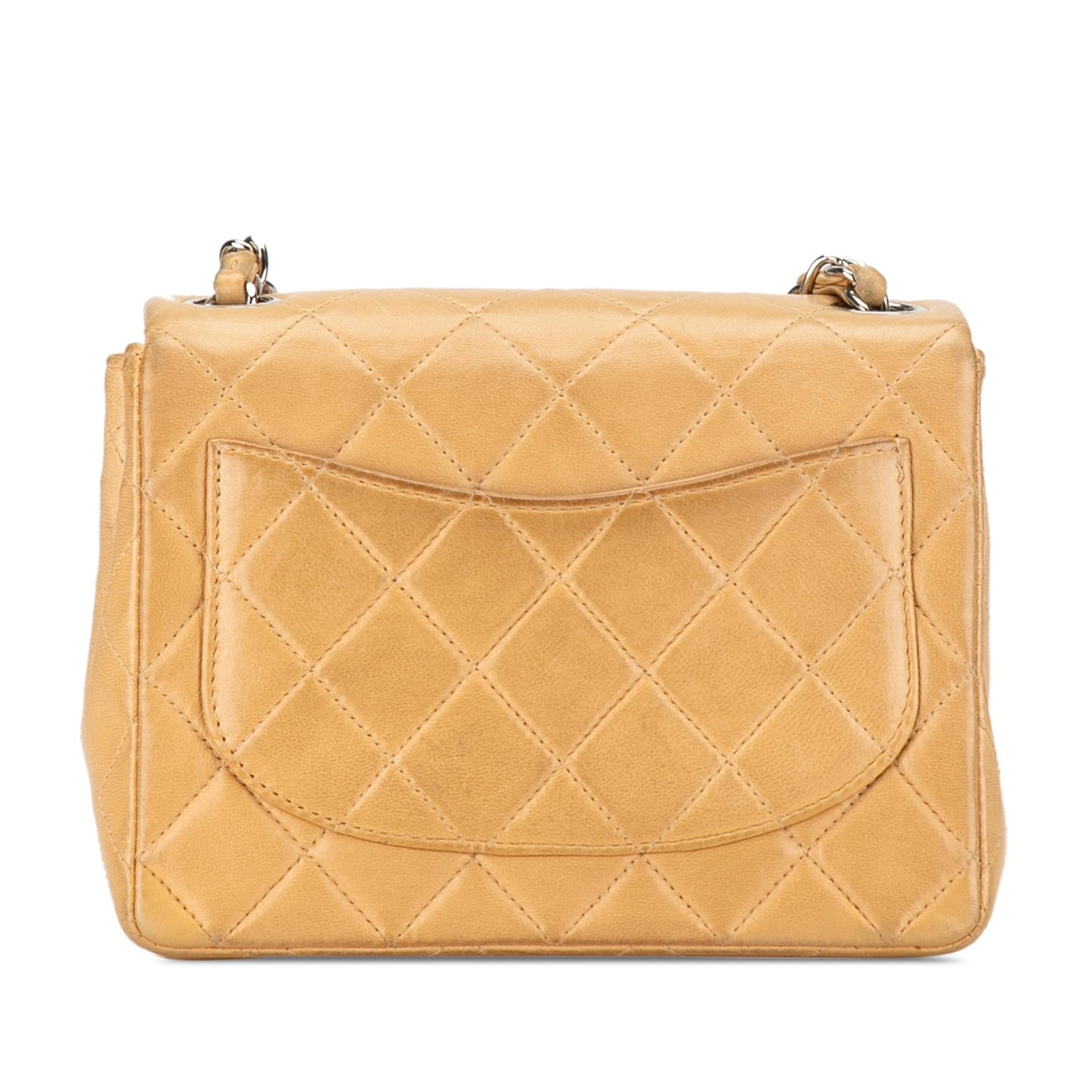 Chanel Mini Square Classic Lambskin Single Flap (SHG-jnohQq) Crossbody