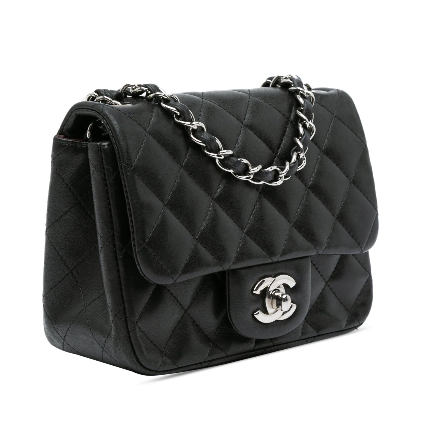 Chanel Mini Square Classic Lambskin Single Flap (SHG-dYzu0j) Crossbody
