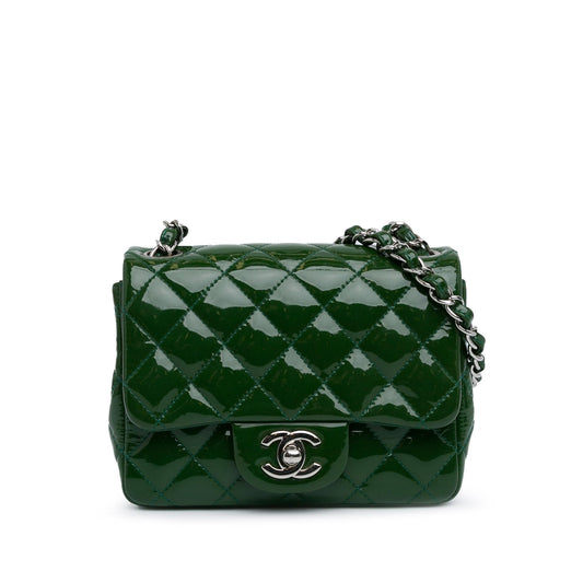 Chanel Mini Square Classic Patent Single Flap (SHG-kyvpJB) Crossbody