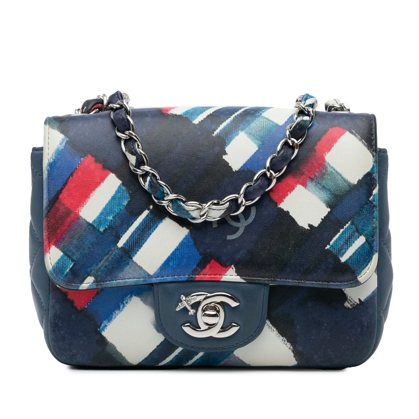 Chanel Mini Square Classic Printed Lambskin Airlines Flap (SHG-hfSUwf)